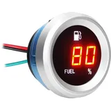 Aumotop Digitale Kraftstoffstandsanzeige mit blinkendem Alarm, Auto-Kraftstoffstandsmesser, 9–35 V, Kraftstoffstandsprüfer für Auto bunt