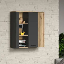 trendteam Vitrine anthrazit Holzwerkstoff, 90x99x34 cm