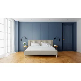 Fun Möbel Polsterbett Doppelbett Miami 140x200cm Komplettset In Stoff Riviera Hellbeige