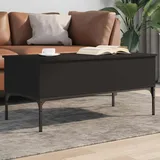 Gecheer Couchtisch Höhenverstellbar Beistelltisch Wohnzimmertisch Kaffeetisch Sofatisch Teetisch Schwarz 100x50x45 cm Holzwerkstoff und Metall