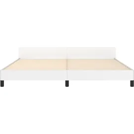 vidaXL Bettgestell mit Kopfteil 200 x 200 cm Weiß