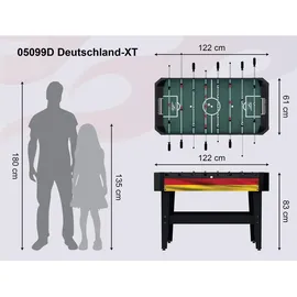 CARROMCO Kickertisch Deutschland-XT Fußballtisch Kicker Limitierte EM-Edition 4x Kickerbälle - Schwarz/Rot/Gold