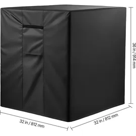 Vevor Klimaanlagenabdeckung, 812 x 812 x 914 mm, dreischichtig, wasserdichtes Polyestergewebe, Schutzhülle, universelle Passform, Schutzabdeckung für Klimaanlagen im Freien, schwarz