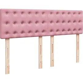 vidaXL Boxspringbett mit Matratze Rosa 140x200 cm Samt