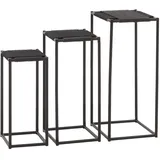 MCW Blumentisch MCW-N70 3er-Set 60 x 30 cm Schwarz