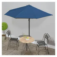 vidaXL Balkon-Sonnenschirm 300 x 150 cm blau halbrund