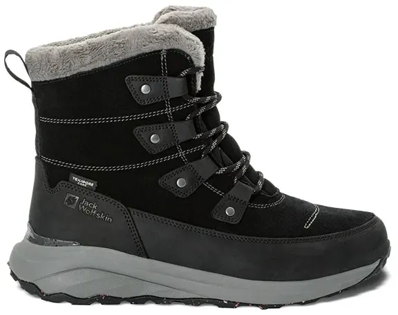 Winterboots JACK WOLFSKIN "DROMOVENTURE TEXAPORE HIGH W", Gr. UK 8,5 - EU 42,5, Normalschaft, grau (phantom), Hauptmaterial: Synthetic; ;Second Material: Textile; Futter: Texapore Core ;Sole: Rubber / EVA; 100% Rubber/ EVA, Schuhe