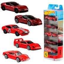 Hot Wheels JLN12 - Ferrari 5er-Pack mehrfarbig 1:64