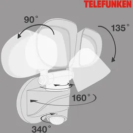 Telefunken Außenleuchte Kunststoff 16,0 cm inkl. Bewegungsmelder weiß