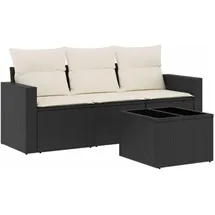 vidaXL Garten-Sofagarnitur 3-tlg. schwarz