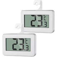 AiQInu 2 Mini Thermometer Kühlschrank Digital, Kühlschrank Thermometer Innen, Gefrierschrank Thermometer, Thermometer mit Frost Alarm