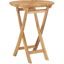 vidaXL Gartentisch Ø 60 cm Massivholz Teak