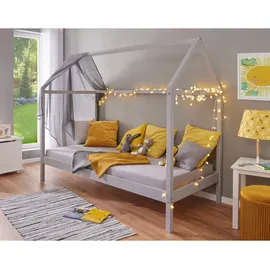 Interlink Hausbett Sun Road 90 x 200 cm Kiefer massiv grau lackiert