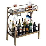 aea Eleganter Bar Tisch mit Marmorimitation  – stilvoll servieren Barschrank  Braun