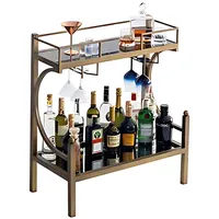 aea Eleganter Bar Tisch mit Marmorimitation  – stilvoll servieren Barschrank  Braun