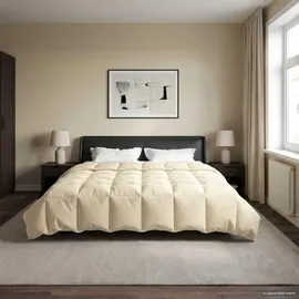 vidaXL Sommerdecke Gepolstert Creme 200 x 220 cm Mikrofaser