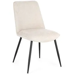 Esszimmerstuhl Cora 4er-Set aus Stoff, Beige / Schwarz