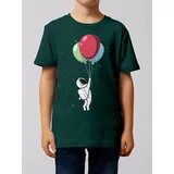wat? APPAREL T-Shirt Little Balloon Astronaut in Dunkelgrün | Gr.: 134-146