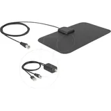 DeLock DAB+ DVB-T2 F Stecker 5 25 dB aktiv omnidirektional schwarz