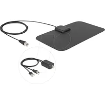 DeLock DAB+ DVB-T2 F Stecker 5 25 dB aktiv omnidirektional schwarz