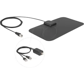 DeLock DAB+ DVB-T2 F Stecker 5 25 dB aktiv omnidirektional schwarz
