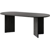 Selsey Esstisch Esszimmertisch Tisch oval, 90 cm Küchentisch Ovo Portland Schwarz