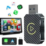 DAJASD Wireless Android Auto & Carplay Adapter, 2 in 1 Carplay & Android Auto Wireless Adater Konvertiert kabelgebundene in Drahtloses, Mini & Stabil Car Connect Pro für Autos, USB/Type C Plug & Play