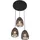lux.pro Andover 3-flg. 131 cm schwarz Rattan und Metall