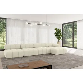 altdecor Modulares Sofa Ecksofa in L-Form - Razon-L3 - 380x160x70 cm Beige Corner modular Sofa Eckcouch Couch Wohnlandschaft Cauchsofa Polstersofa - milchig
