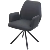 Mendler Esszimmerstuhl HWC-H71, Küchenstuhl Lehnstuhl Stuhl, drehbar Auto-Position Stoff/Textil