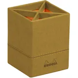Rhodia Rhodiarama Stifteköcher aus Kunstleder, 8x8x11cm - Gold