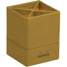 Rhodia Rhodiarama Stifteköcher aus Kunstleder, 8x8x11cm - Gold