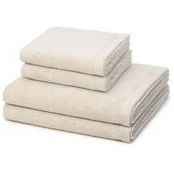 Cawö Lifestyle Handtuch-Set - 4-teilig Natur Silber 