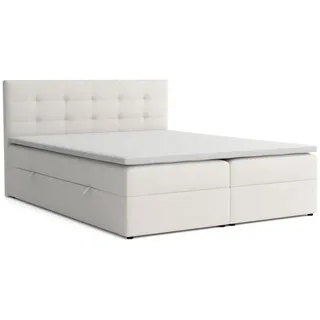 venasi JESSA Boxspringbett 160x200 mit Bettkästen H2/H3 Matratze Beige, - Beige