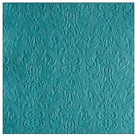 Ambiente Luxury Paper Products Papierserviette, Servietten Papier 33x33cm Elegance geprägt 15 Stück Petrol blau