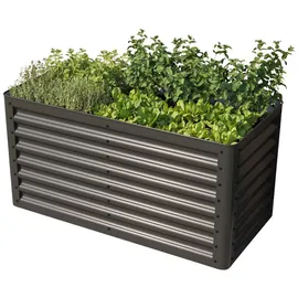 primeyard Hochbeet luca anthrazit Stahlkonstruktion 120x60x35 cm