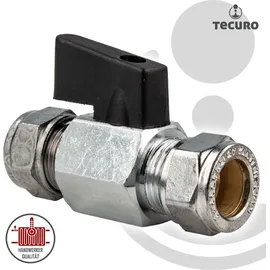 tecuro MINI Kugelhahn mit Klemmring für Kupferrohr ø 10 mm