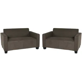 MCW Sofa-Garnitur Couch-Garnitur 2x 2er Sofa ~ braun