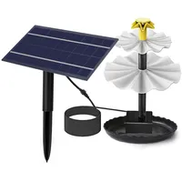 Solar Springbrunnen Für Außen, Dreischichtiges Fließwasser-Set Mit Wasserpumpe, Vogelbad Und Brunnen Abnehmbar Mit 9 Düsenzubehör, Solarbrunnen Für Draussen Für -Wasserspiel, Gartendekoration