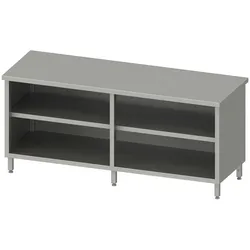 Stalgast Edelstahl Arbeitsschrank offen mit Grund-und Zwischenboden 2000x700x850 mm, verschweißt