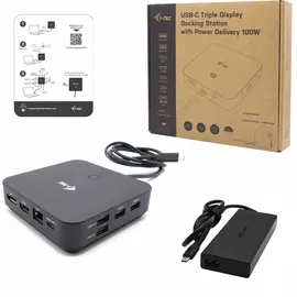 iTEC i-tec USB-C HDMI Dual DP Docking Station mit Power Delivery 100 W + i-tec Universal Charger 100w