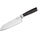 Böker Meisterklinge Damast Santoku, Küchenmesser, Silber, Braun