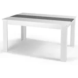 Rechteckiger Esstisch georgia 8 Personen weiß und grau 160 x 90 cm