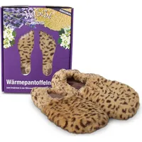habibi - ses consulting Habibi Wärmeschuhe aufheizbare Thermo Hausschuhe Fußwärmer für Mikrowelle & Ofen - Leo, Schuhgröße L (EU 41-45) - 41-45
