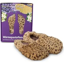 habibi - ses consulting Habibi Wärmeschuhe aufheizbare Thermo Hausschuhe Fußwärmer für Mikrowelle & Ofen - Leo, Schuhgröße L (EU 41-45) - 41-45