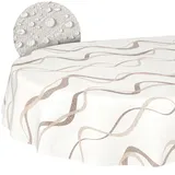 Wachstuch-Tischdecke Tischdecke abwaschbar Wachstuch Garten-Tischdecke Outdoor Indoor Oval 220x140cm Schnittkante Wellen