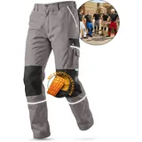 tmg clothing TMG® - Herren Bundhose/Cargohose mit Kniepolstertaschen - strapazierfähig - Grau (W32 R / EU48) - 48