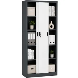 VCM Malivo Aktenschrank 80 x 180 x 40 cm schwarz