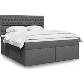 vidaXL Boxspringbett 180 x 200 cm Dunkelgrau