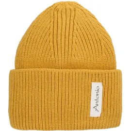 Antonio Winter Strickmütze Beanie mit Umschlag Gelb